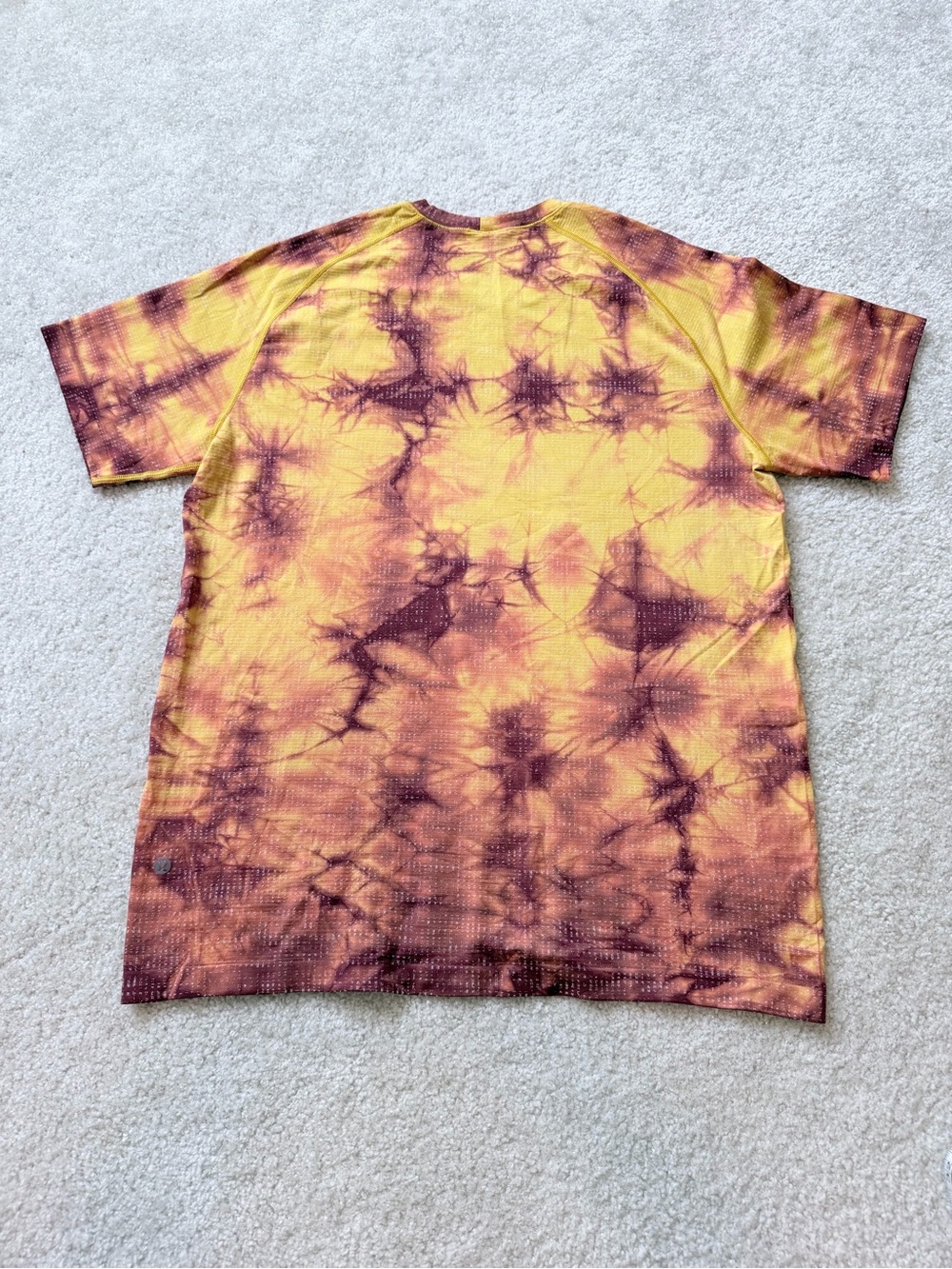 Lululemon Metal Vent Tech 2.0 XStatic Tie Dye Short Sleeve Shirt XL Orange Brown - Picture 10 of 10